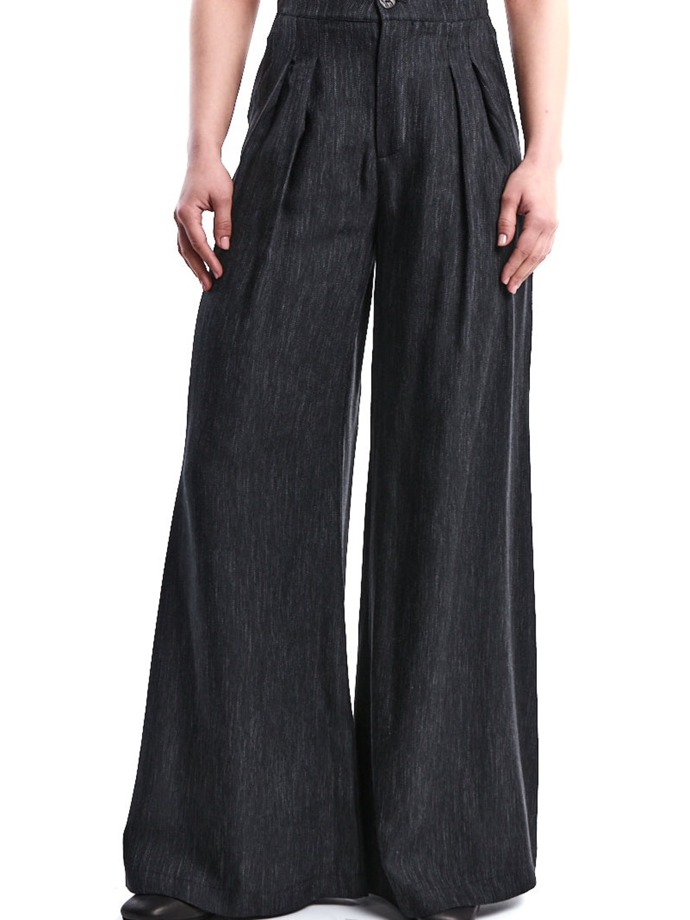 Pants Wide Leg High Waisted Trousers in Charcoal